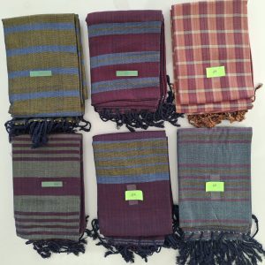 Krama ( foulard rayé) du Cambodge, série Mauve