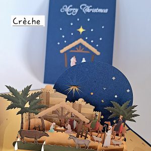 Carte pop up 3D Crèche