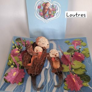 Carte pop up 3D Loutres